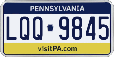PA license plate LQQ9845