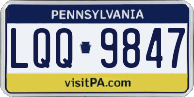 PA license plate LQQ9847