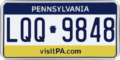 PA license plate LQQ9848