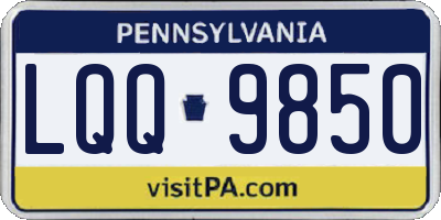 PA license plate LQQ9850