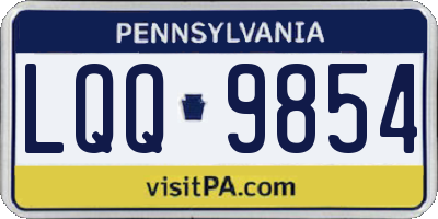 PA license plate LQQ9854