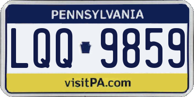 PA license plate LQQ9859