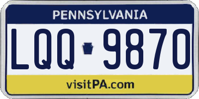 PA license plate LQQ9870