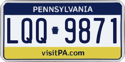 PA license plate LQQ9871