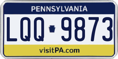 PA license plate LQQ9873