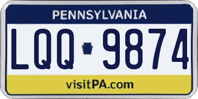 PA license plate LQQ9874
