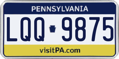 PA license plate LQQ9875