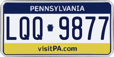 PA license plate LQQ9877