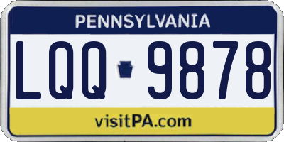 PA license plate LQQ9878