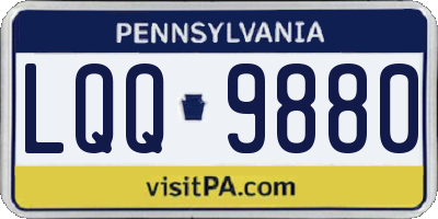 PA license plate LQQ9880