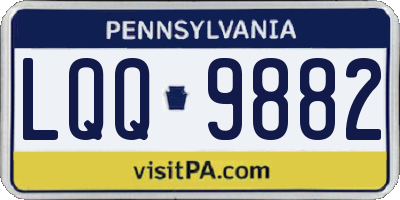 PA license plate LQQ9882