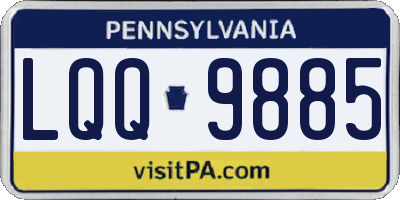 PA license plate LQQ9885