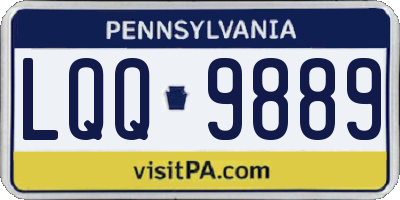 PA license plate LQQ9889