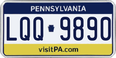 PA license plate LQQ9890