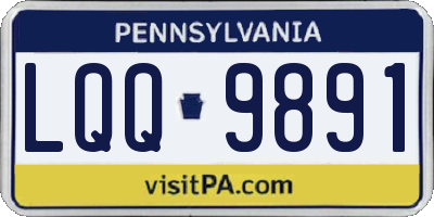 PA license plate LQQ9891