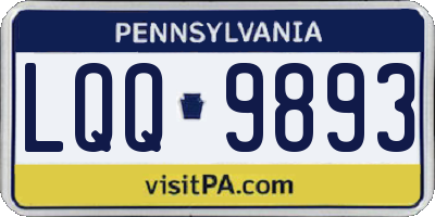PA license plate LQQ9893