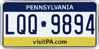 PA license plate LQQ9894