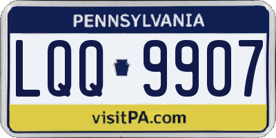 PA license plate LQQ9907