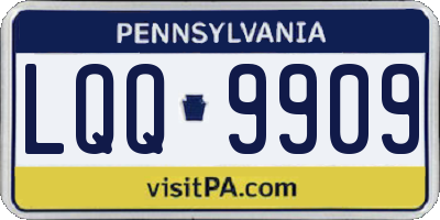 PA license plate LQQ9909
