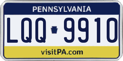 PA license plate LQQ9910