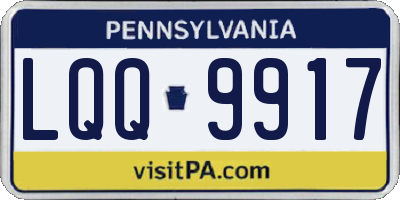 PA license plate LQQ9917