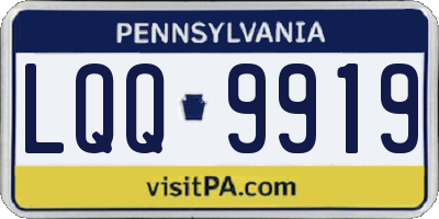 PA license plate LQQ9919