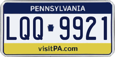PA license plate LQQ9921