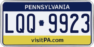 PA license plate LQQ9923