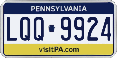PA license plate LQQ9924