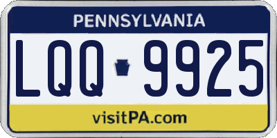PA license plate LQQ9925