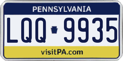 PA license plate LQQ9935