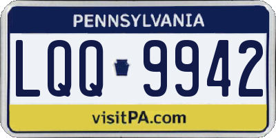 PA license plate LQQ9942