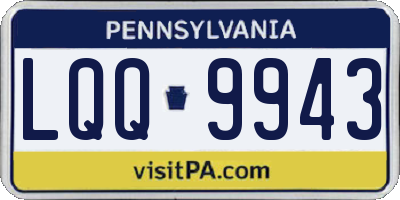 PA license plate LQQ9943