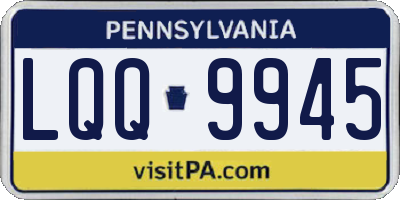 PA license plate LQQ9945