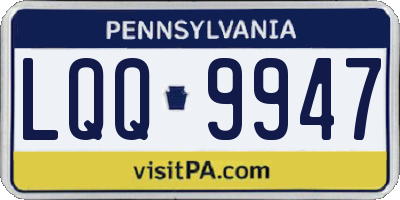 PA license plate LQQ9947