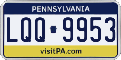 PA license plate LQQ9953