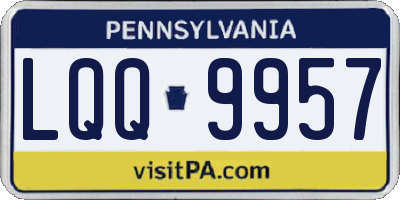 PA license plate LQQ9957