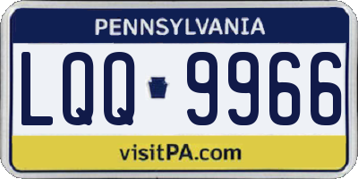 PA license plate LQQ9966