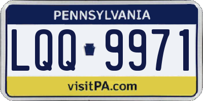 PA license plate LQQ9971