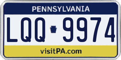 PA license plate LQQ9974