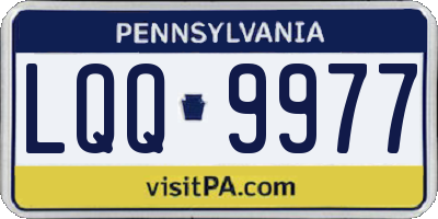 PA license plate LQQ9977