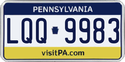 PA license plate LQQ9983