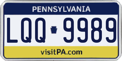 PA license plate LQQ9989