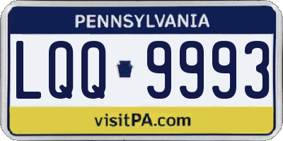 PA license plate LQQ9993