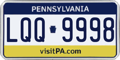 PA license plate LQQ9998