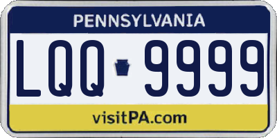 PA license plate LQQ9999