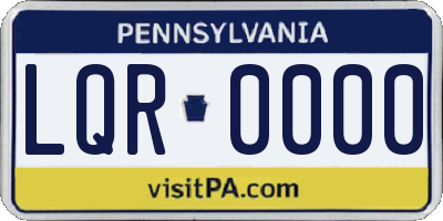 PA license plate LQR0000