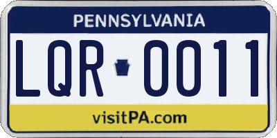 PA license plate LQR0011