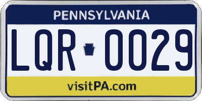 PA license plate LQR0029