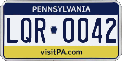 PA license plate LQR0042